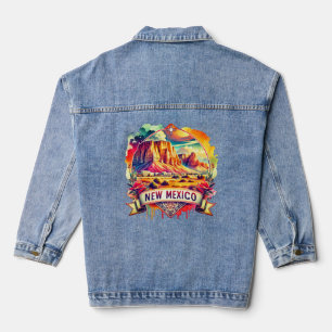 Vintage New Mexico Map s – Retro us state Denim Jacket
