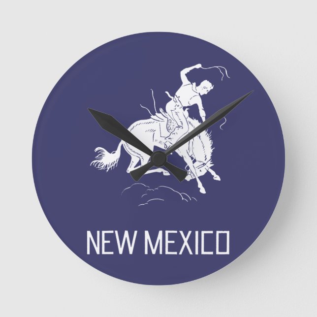 Vintage New Mexico Round Clock (Front)