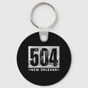 Vintage New Orleans City 504 Area Code Skyline Key Ring