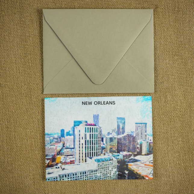 Vintage New Orleans Louisiana City Silhouette Postcard (Vintage New Orleans Louisiana City Silhouette Postcard)
