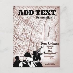 Vintage New Orleans Map Postcard