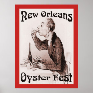 Vintage New Orleans Oyster Festival print