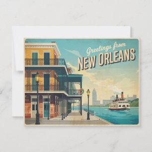 Vintage New Orleans Postcard Greetings from