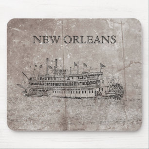 Vintage New Orleans Stern Wheeler Mouse Pad