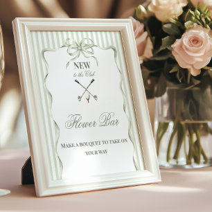 Vintage New to the Club Golf Baby Shower Flower Poster