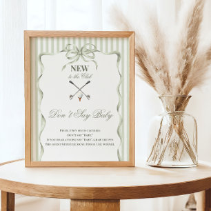 Vintage New to the Club Golf Baby Shower Game Poster