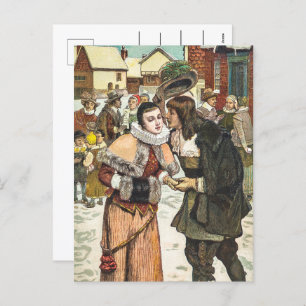 Vintage New Year Celebration Holiday Postcard