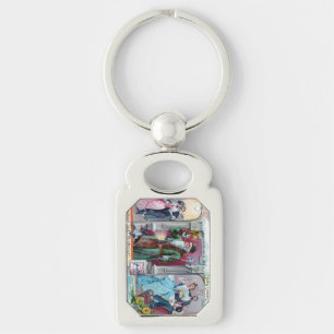 Vintage New Year Celebration: Liebig Advertising Key Ring