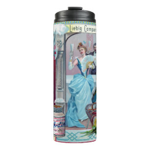Vintage New Year Celebration: Liebig Advertising Thermal Tumbler