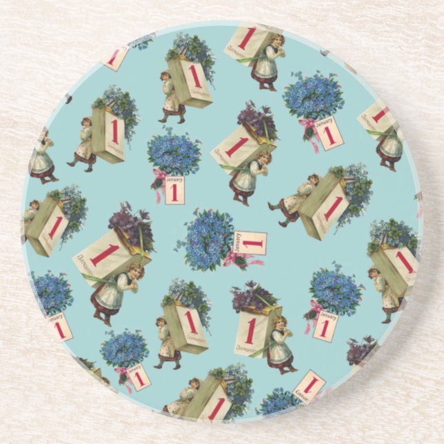 Vintage New Year Coaster (Front)