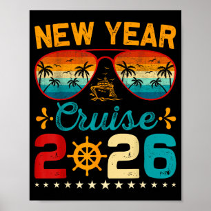 Vintage New Year Cruise 2026 Family Matching Nye C Poster