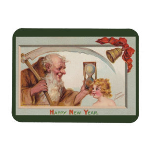 Vintage New Year Magnet
