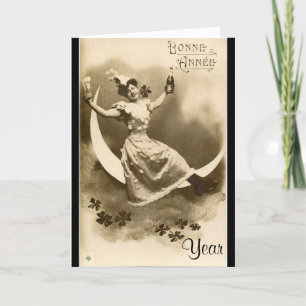 Vintage New Year Retro NewYears Day personaliZed Holiday Card