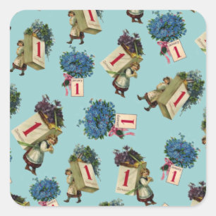 Vintage New Year Square Sticker