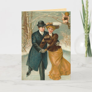 Vintage New Year's Greetings Holiday Card