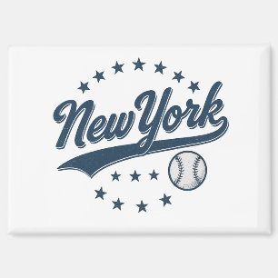 Vintage New York Baseball Script Logo – Retro Magnet