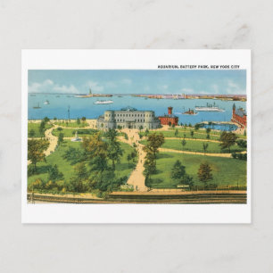 Vintage New York City, Aquarium, Battery Park Postcard