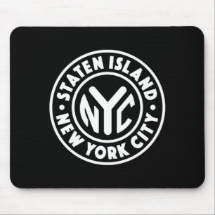 Vintage New York City Circle Staten Island White  Mouse Pad