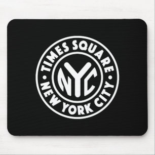 Vintage New York City Circle Times Square White  Mouse Pad