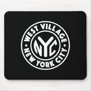 Vintage New York City Circle West Village White  Mouse Pad