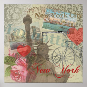 Vintage New York City Collage Poster