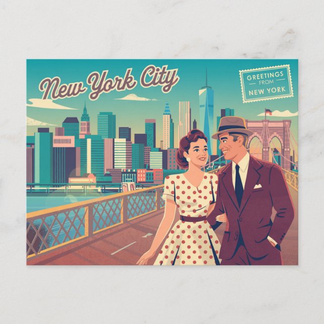 Vintage New York City | Greeting from Postcard (Front)