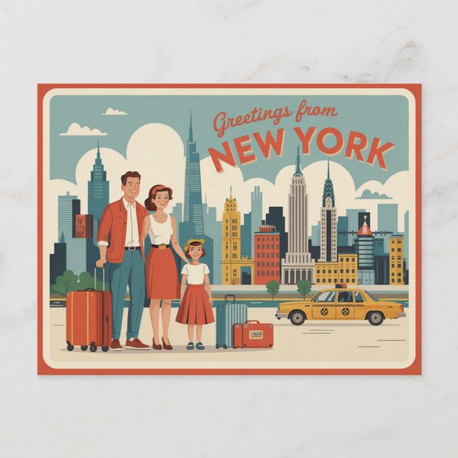 Vintage New York City | Greeting from Postcard (Front)