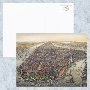 Vintage New York City, Manhattan, Brooklyn Bridge Postcard