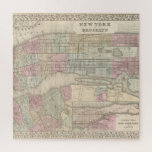 Vintage New York City Map Jigsaw Puzzle<br><div class="desc">This jigsaw puzzle features a vintage map of New York City in pastel colours on a beige background.</div>