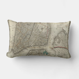 Vintage New York city map Lumbar Cushion
