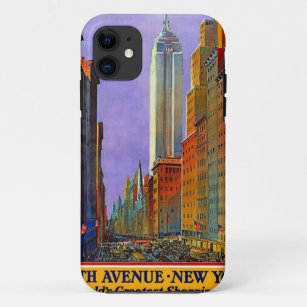 Vintage New York City NYC 5th Avenue Travel Poster iPhone 11 Case