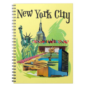 Vintage New York City statue of liberty Travel art Notebook