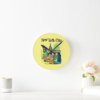 Vintage New York City statue of liberty Travel art