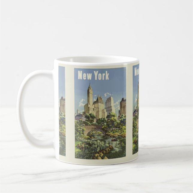 Vintage New York City Travel  Coffee Mug (Left)