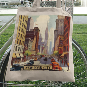 Vintage New York City Travel Poster Style Tote Bag