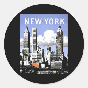Vintage New York Classic Round Sticker
