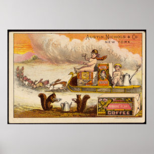 Vintage New York Coffee Advertisement Poster