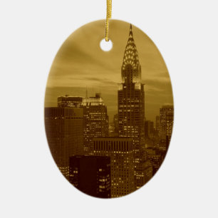 Vintage New York Manhattan Ceramic Ornament
