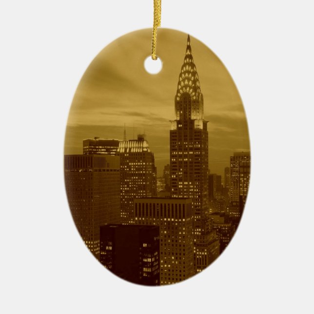 Vintage New York Manhattan Ceramic Ornament (Front)