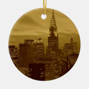 Vintage New York Manhattan Ceramic Ornament