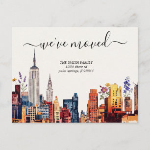 Vintage New York New Address Moving Announcement Postcard