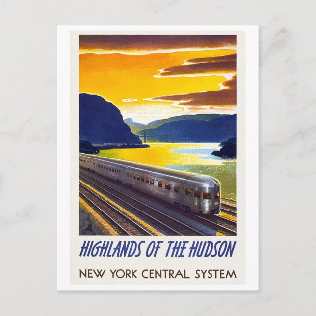 Vintage New York Railway Poster Postcard (Front)
