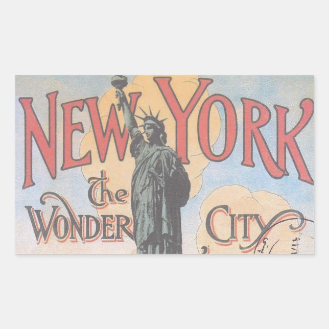 Vintage New York Rectangle Stickers (Front)