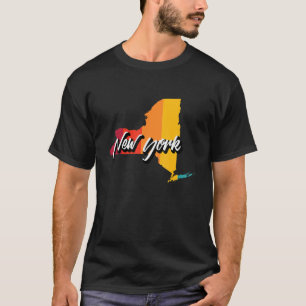 Vintage New York Retro 70s Stripes Vintage Us Stat T-Shirt