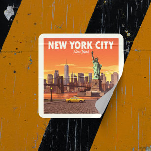 Vintage New York Square Sticker