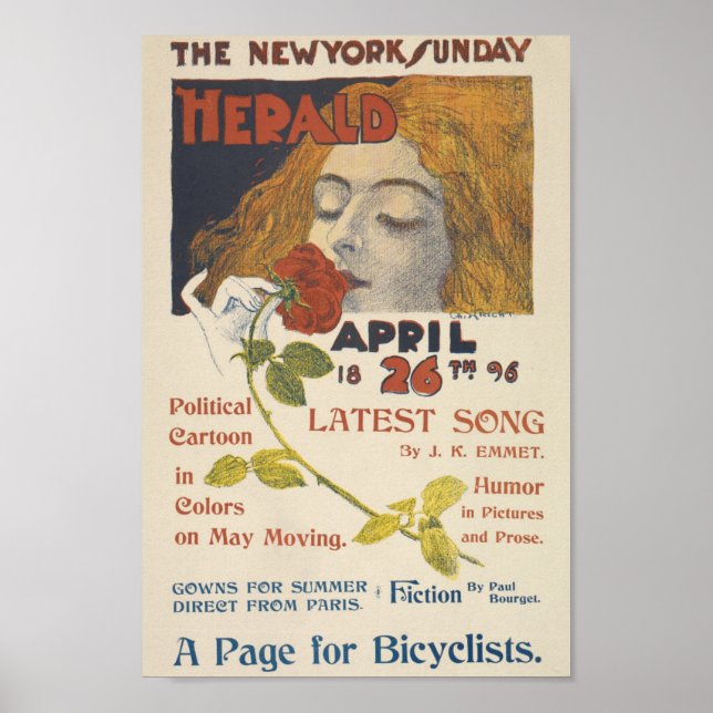 Vintage New York Sunday Herald Cover Poster (Front)