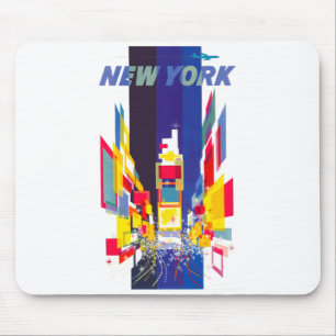 Vintage New York Times Square Atomic Age _1  Mouse Pad