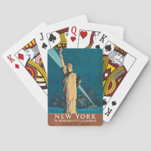 Vintage New York Wonder City Statue of Liberty Art Playing Cards