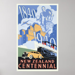 Vintage New Zealand Centennial Poster