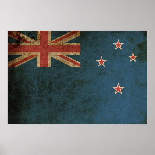 Vintage New Zealand Flag Poster (Front)
